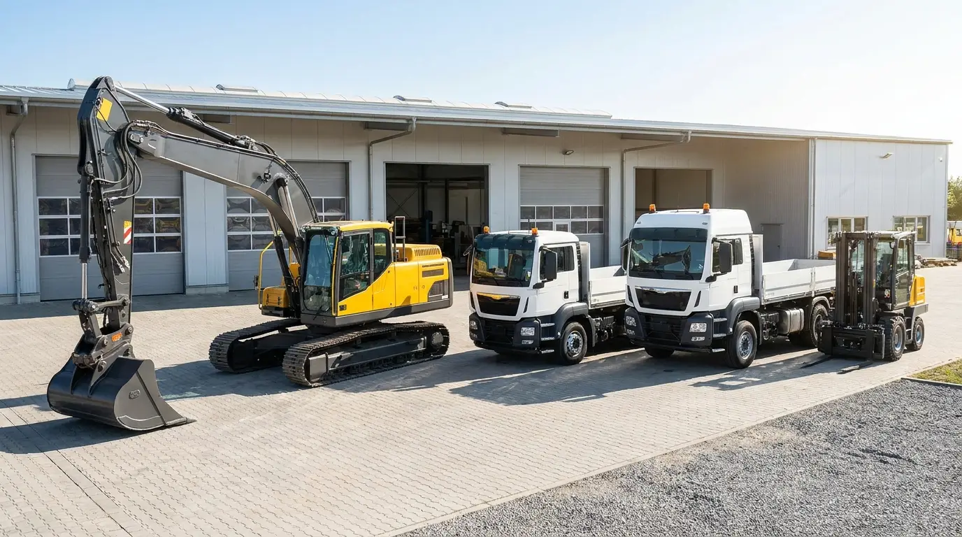 Commercial plant and equipment in an industrial yard